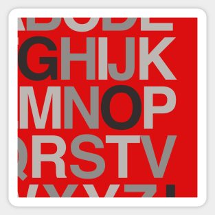 Gray alphabet Sticker